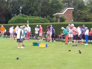 Throwing the balls into the boxes